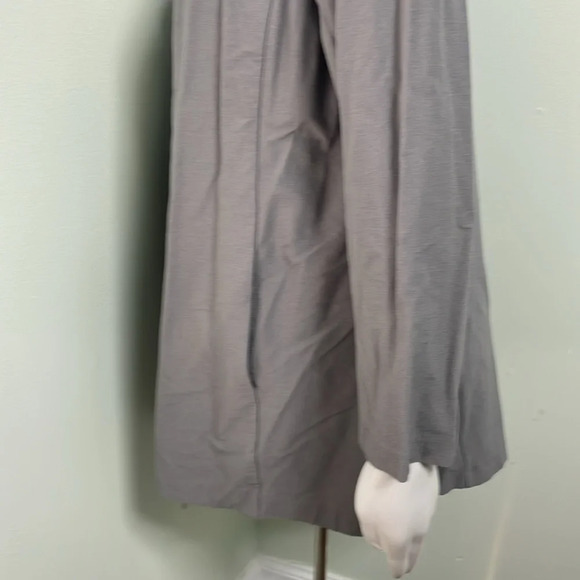 Eileen Fisher Washable Stretch Crepe Long Open Front Jacket Gray Petite Large - Picture 8 of 9